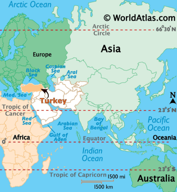 Turkey in the world map